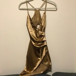 Fashion Nova Gold Summer Dress